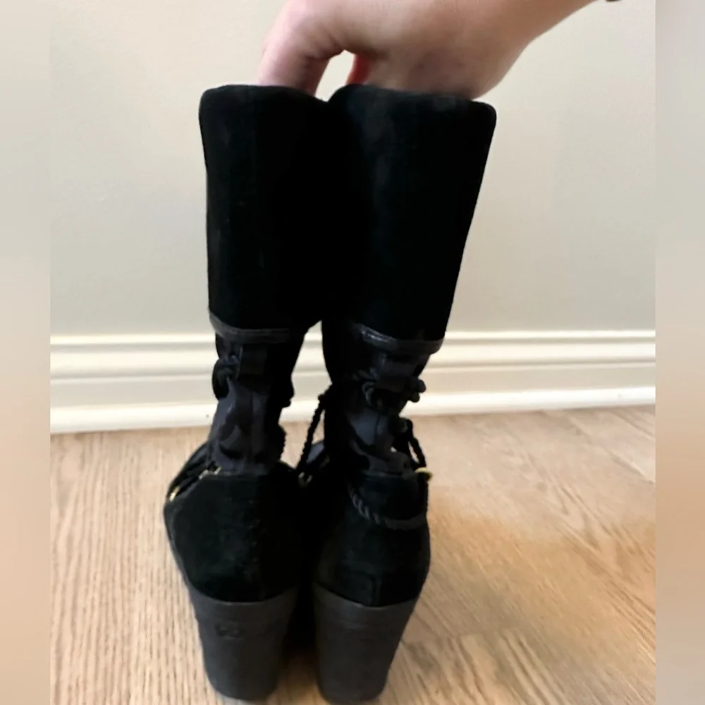 Coach Jacquard Maisy Signature Logo Wedge Winter Snow Boot